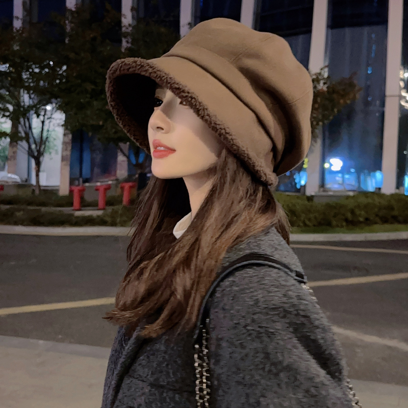 出游渔夫帽渔夫帽女显脸小冬季