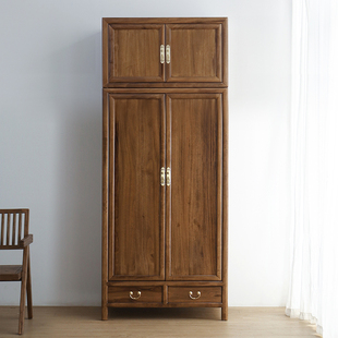 香樟木中式 顶箱柜全实木衣柜简约卧室大容量柜子纯实木柜子可定制