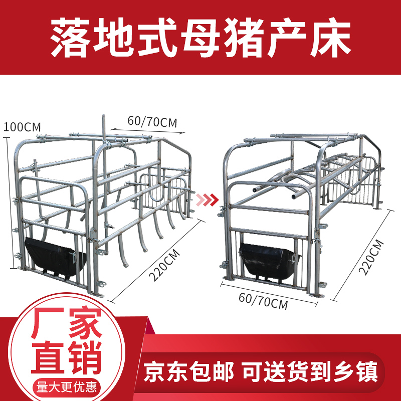 落地式母猪产床不锈钢槽加厚单体母猪定位栏简易产床产保两用产床
