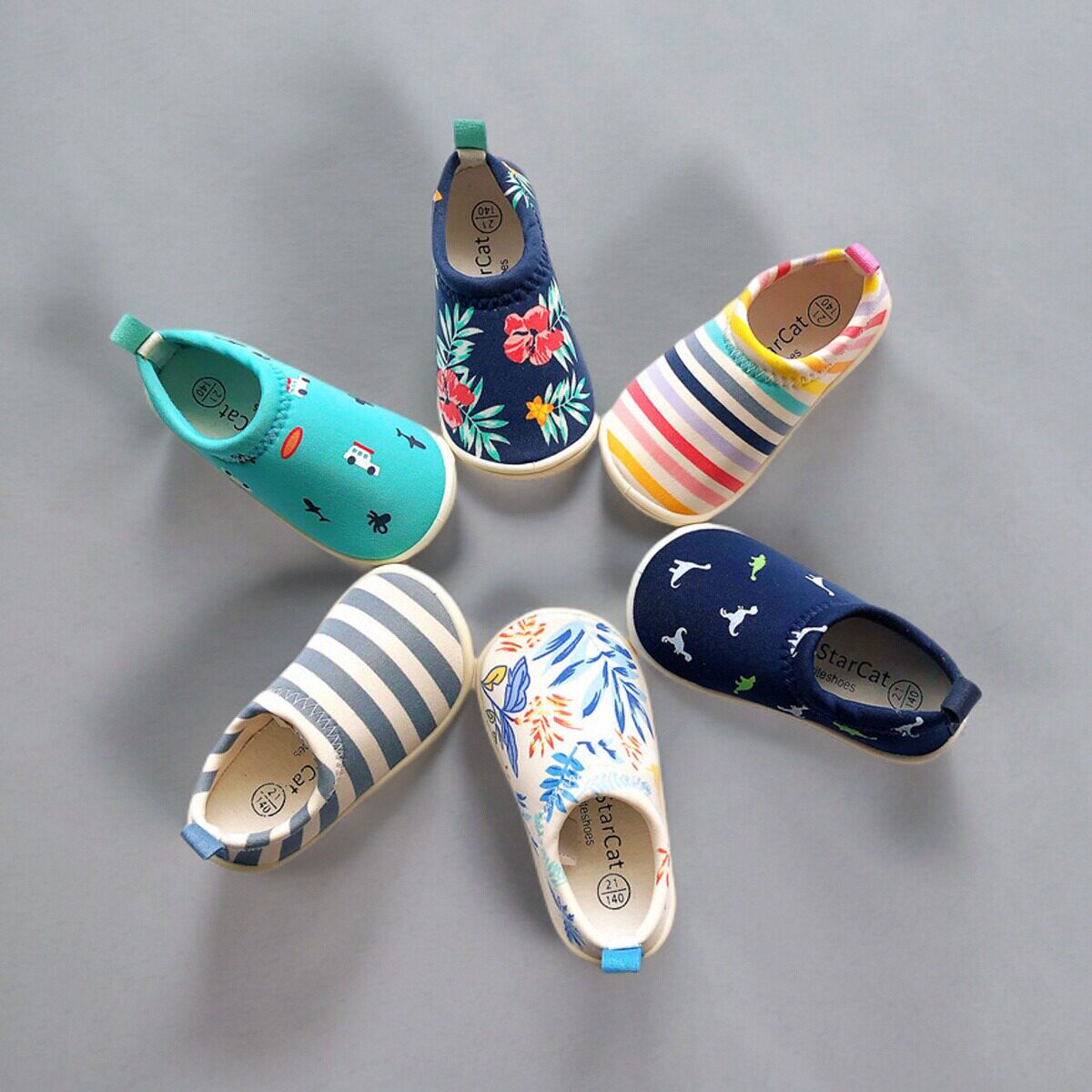 春秋日本幼儿园防滑宝宝室内家居鞋儿童弹力帆布鞋一脚蹬男女童鞋