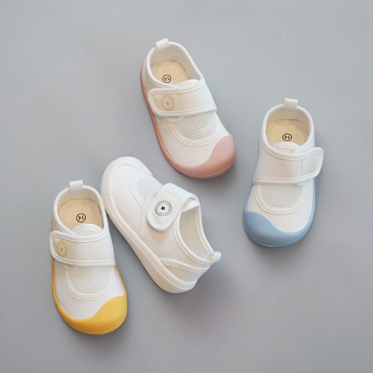 日本儿童室内帆布地板鞋男女家居家童鞋幼儿园一脚蹬拖鞋春秋宝宝