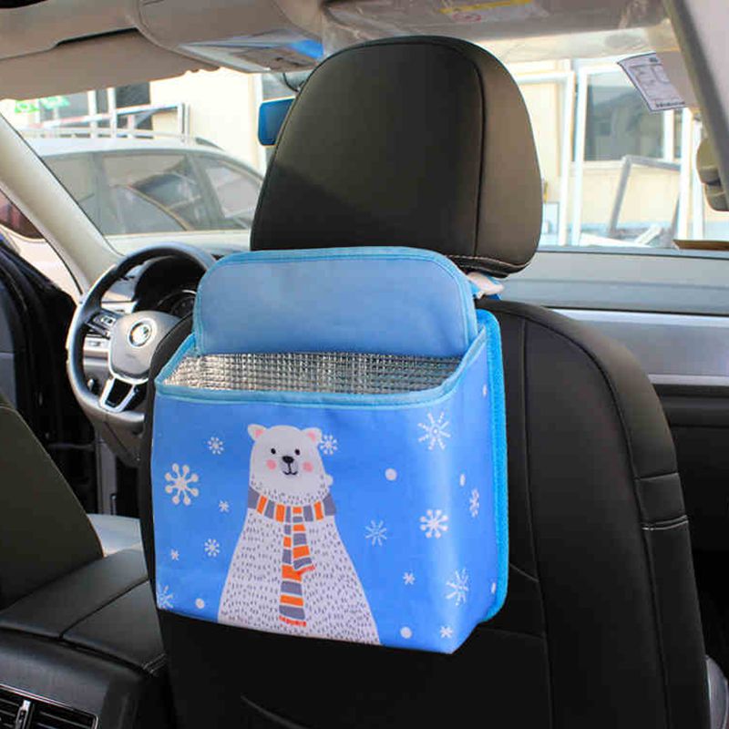 汽车座椅背车载垃圾桶带盖子