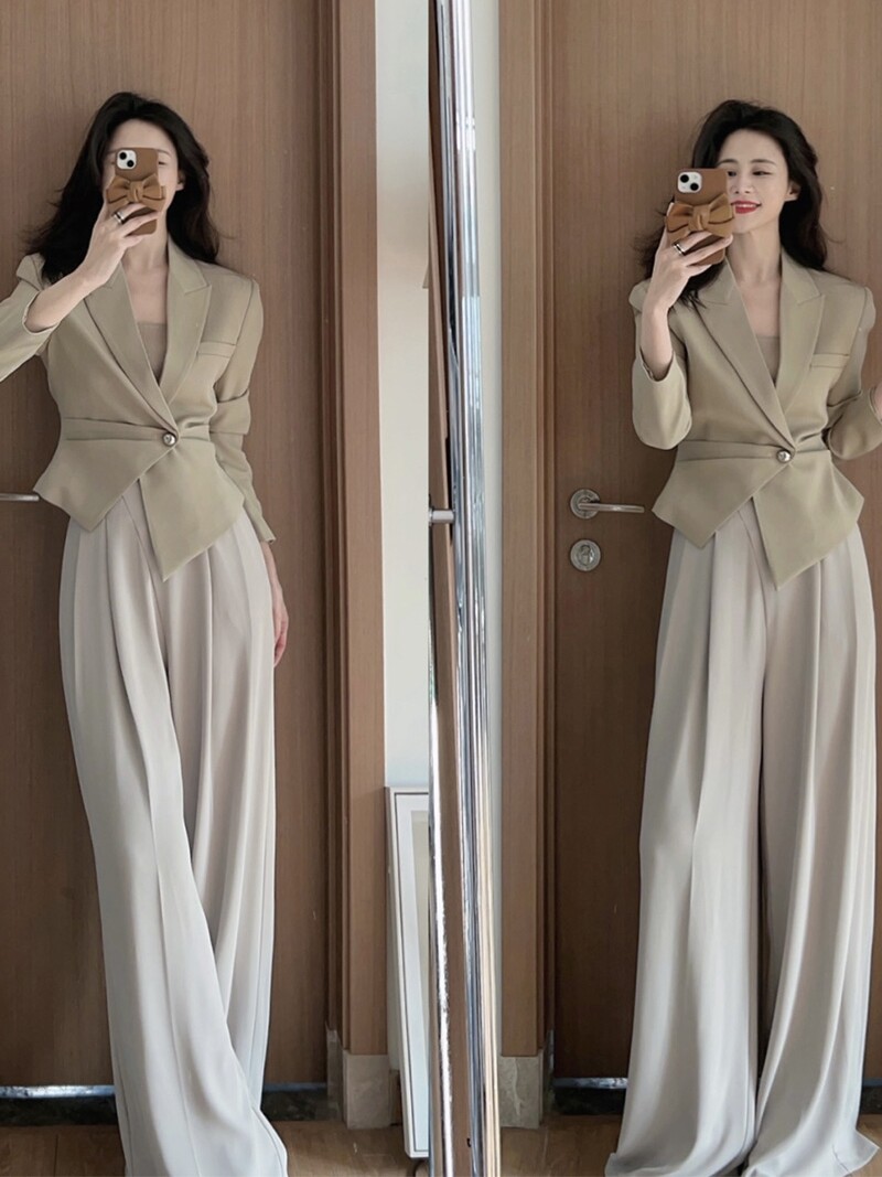 成套搭配女装2025御姐干练气质职业西装高级感上衣阔腿裤两件套装