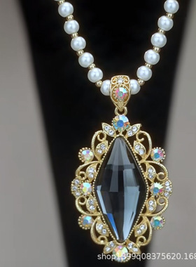 高级感设计超闪灰色菱形毛衣链网红爆款轻奢小众精美百搭毛衣链