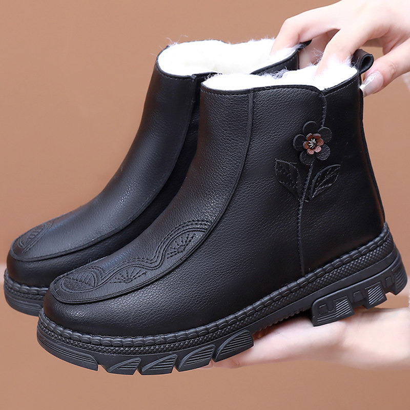 冬新款老北京布鞋防水女棉鞋羊毛加厚保暖妈妈鞋中老年高帮雪地靴,女鞋,棉鞋,淘宝优惠券,粉丝福利购,淘宝优惠卷