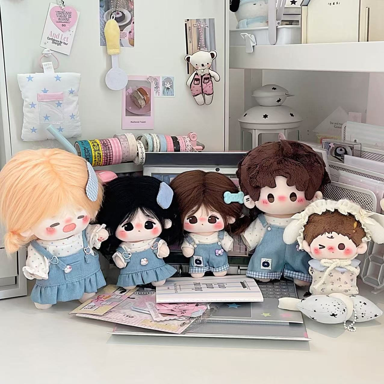 七颗芝麻牛仔小兔系列娃衣套装