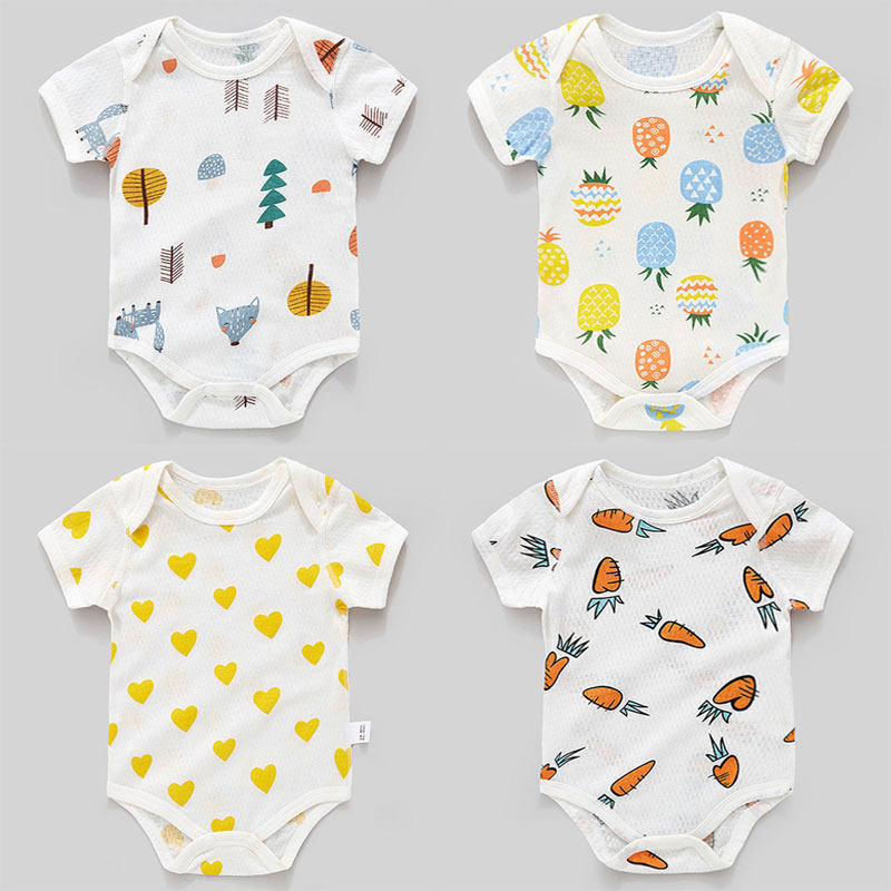 婴儿连体衣夏装薄款睡衣女宝宝短袖三角哈衣爬服男新生儿包屁衣服|msdalam kategori Kanak-kanak/Bayi/Keluarga dipasang, Jumpsuit/mendaki pakaian/Romper - dari Buy2taobao.com untuk memberikan perkhidmatan ejen Taobao profesional membeli