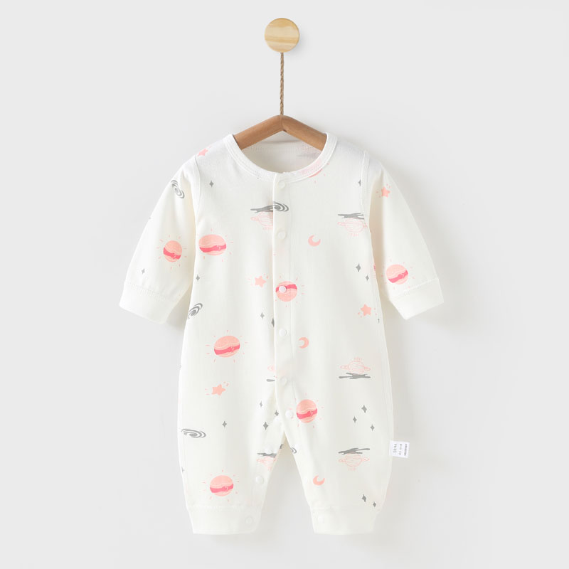 婴儿长袖连体衣纯棉宝宝春装睡衣服2哈衣6新生幼儿3个月0-1岁秋季