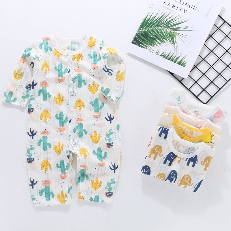 婴儿连体衣服春秋纯棉新生儿睡衣夏季女哈衣男宝宝空调服薄款夏装在类目 童装/婴儿装/亲子装, 连身衣/爬服/哈衣中 - 来自Buy2taobao.com提供专业的淘宝代购服务