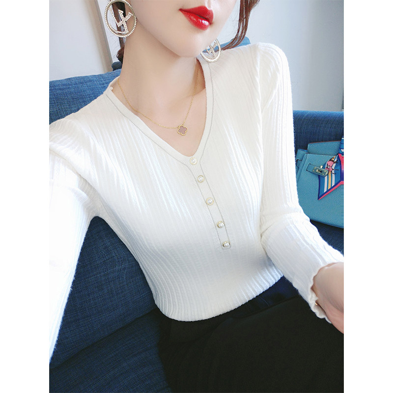 慧欣布卡慕尚述忘女装专柜艺域欧洲站气质v领针织衫秋装上衣新款