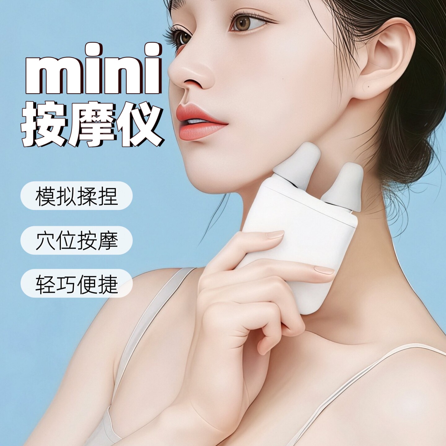 电动按摩器手持式全身肌肉放松小型旋转式便携仿真人揉捏穴位按摩