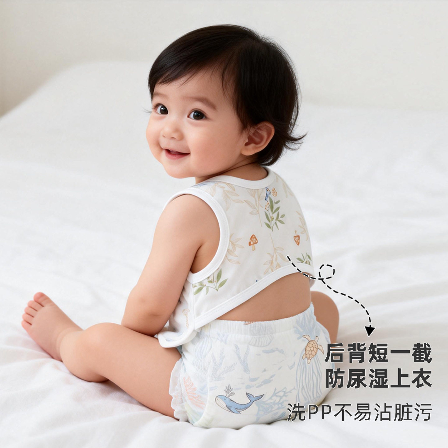 肚兜婴儿半背衣护肚子防着凉背心夏季薄款宝宝小a类新生幼儿肚围