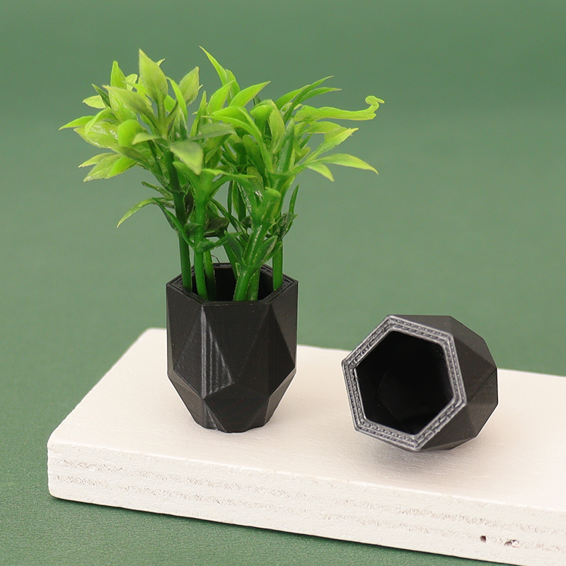娃娃屋客厅场景配件微缩菱形空盆花卉植物容器diy装饰小摆件模型