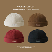 胡茬叔叔男士 瓜皮帽日系原宿风街头潮人无檐帽子雅痞帽地主帽女生