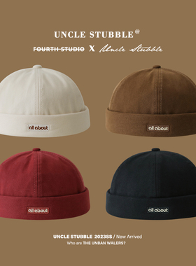 胡茬叔叔男士瓜皮帽日系原宿风街头潮人无檐帽子雅痞帽地主帽女生