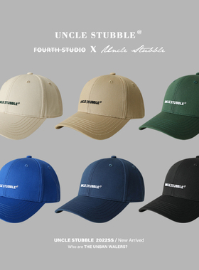 胡茬叔叔硬顶鸭舌帽原创字母好版型男女同款四季百搭宽檐棒球帽子