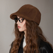 复古老钱风前进帽男女高级感小众山本风显瘦报童帽咖啡色画家帽子