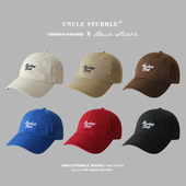 弯檐棒球帽女修饰脸型美式 复古水洗做旧软顶鸭舌帽纯棉运动帽子男