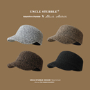 韩系气质平顶马术帽女冬季 加厚保暖报童帽复古时髦骑士帽鸭舌帽子