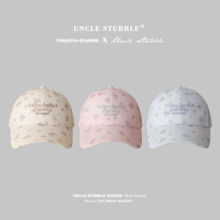 韩国清新小碎花棒球帽女生ins甜美减龄鸭舌帽春夏遮阳帽子显脸小