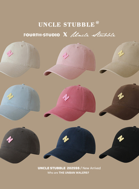 胡茬叔叔原创鸭舌帽韩系简约字母弯檐棒球帽男女学生休闲百搭帽子