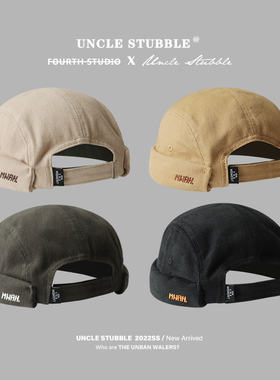 胡茬叔叔瓜皮帽日系原宿风街头潮人复古地主帽男秋冬款雅痞帽子女