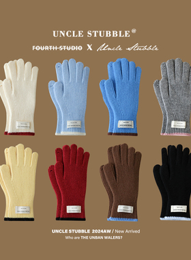 定制款拼色手套女韩系ins风冬季骑车保暖手套可触屏针织手套百搭