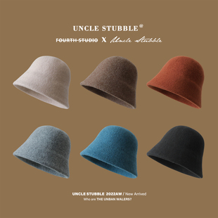 羊毛台灯帽显脸小高品质韩版 水桶帽女生气质百搭纯色盆帽渔夫帽男