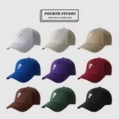 胡茬叔叔字母P硬顶棒球帽女韩版 ins风休闲百搭高顶鸭舌帽男运动帽