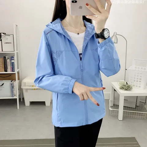 春秋单层夹克双面穿外套女冲锋衣连帽长袖迷彩登山服男户外防风