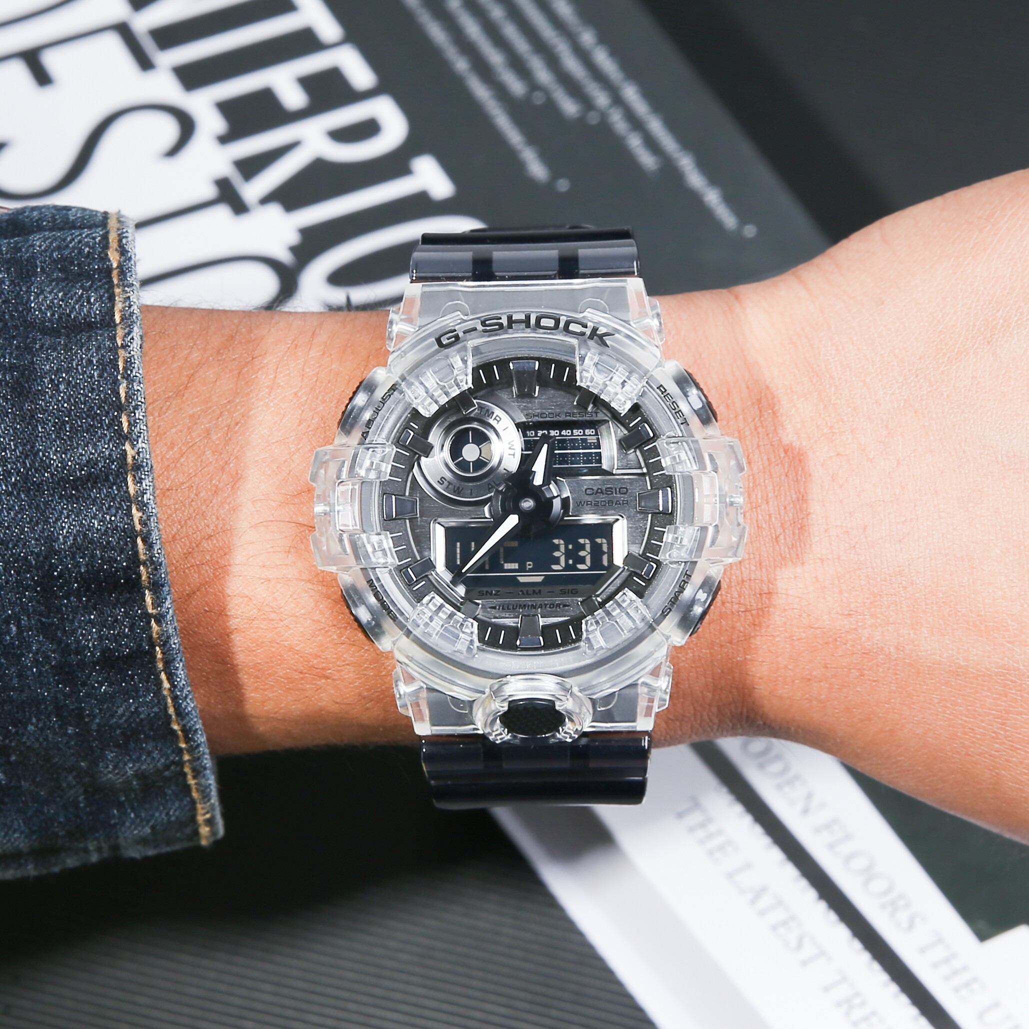 casio卡西欧g-shock冰韧系列运动潮流手表男女 ga-700sk/ga-400sk