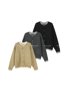 OXFREAK 25FW「双层假两件 老钱风」排扣开衫毛衣男秋冬针织外套