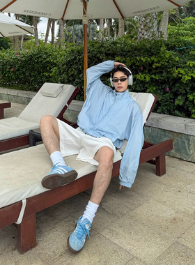 DBWDoublewin肌理感褶皱轻薄立领防晒外套男夏季舒适宽松百搭上衣