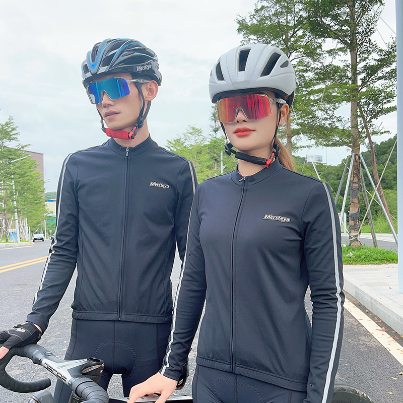 秋冬抓绒骑行服男公路车山地自行车服上衣山地车骑行服女绒衣保暖