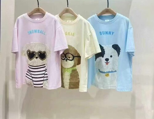 little moco专柜正品25年夏男女童休闲圆领短袖T恤KBE2TEE030
