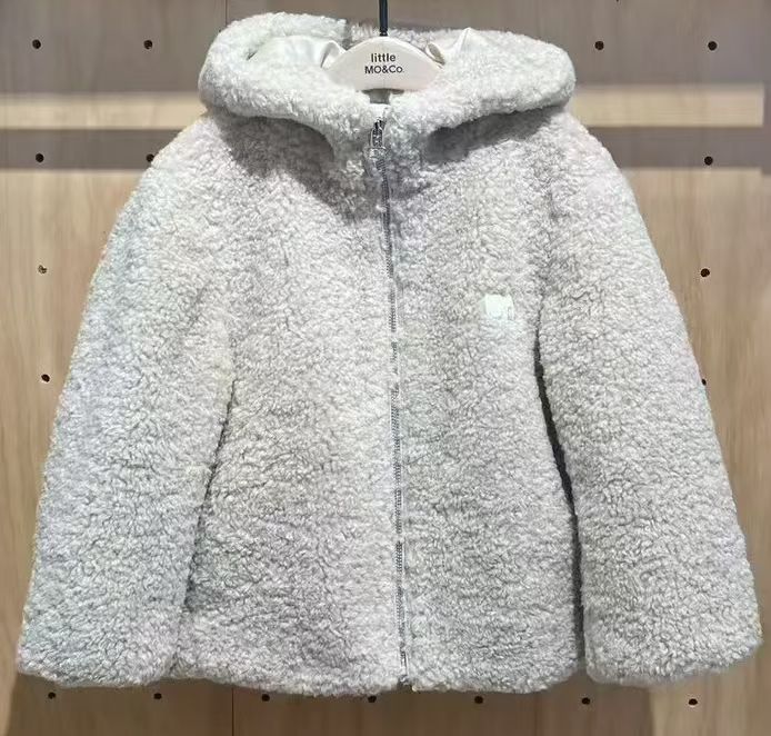 little moco专柜正品24年冬男女童蓄热羊羔毛连帽外套KBD4COT002