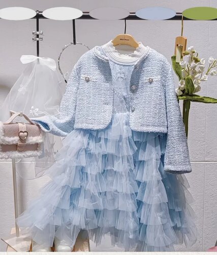 F2FAG4218 mini peace太平鸟童装2026年冬季新款女童两件套连衣裙