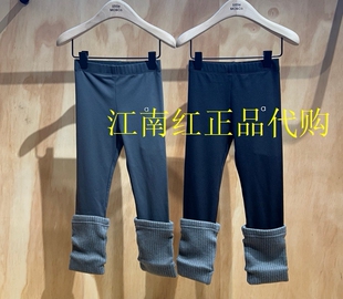 小moco专柜25秋款女童弹力修身拼接打底长裤 KBE3PAT010