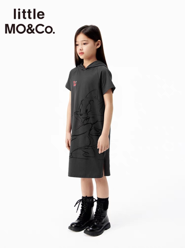 little moco童装25秋装新款女童抑菌纯棉连衣裙KBE3DRST01