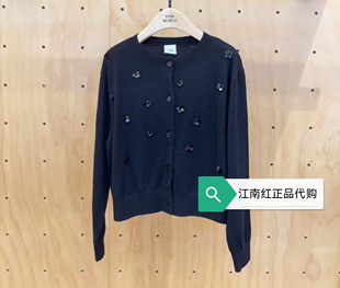 little moco专柜25秋装女童针织开衫毛衣外套KBE3CAR001