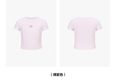 little moco童装25夏季款女童修身短款T恤儿童短袖上衣KBE2TEET03