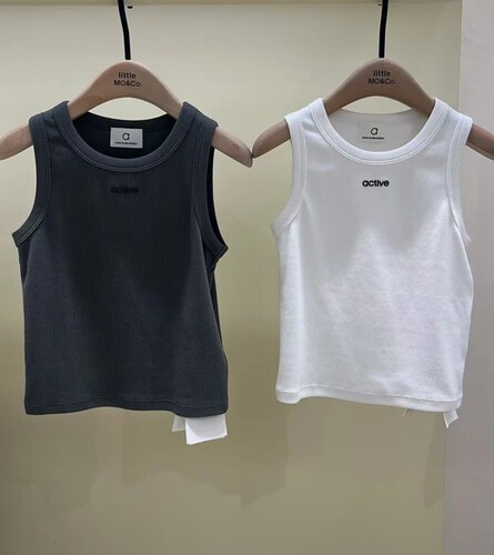 littlemoco专柜正品26年秋款男女童修身无袖背心T恤KBF3VET001