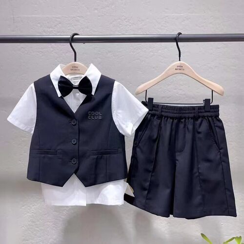 little moco童装26夏装新款男女童字母小马甲背心夹克KBF2JKT008