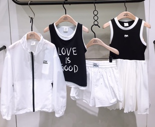 女童后背镂空无袖 25夏款 连衣裙KBE2DRS043 moco专柜正品 little