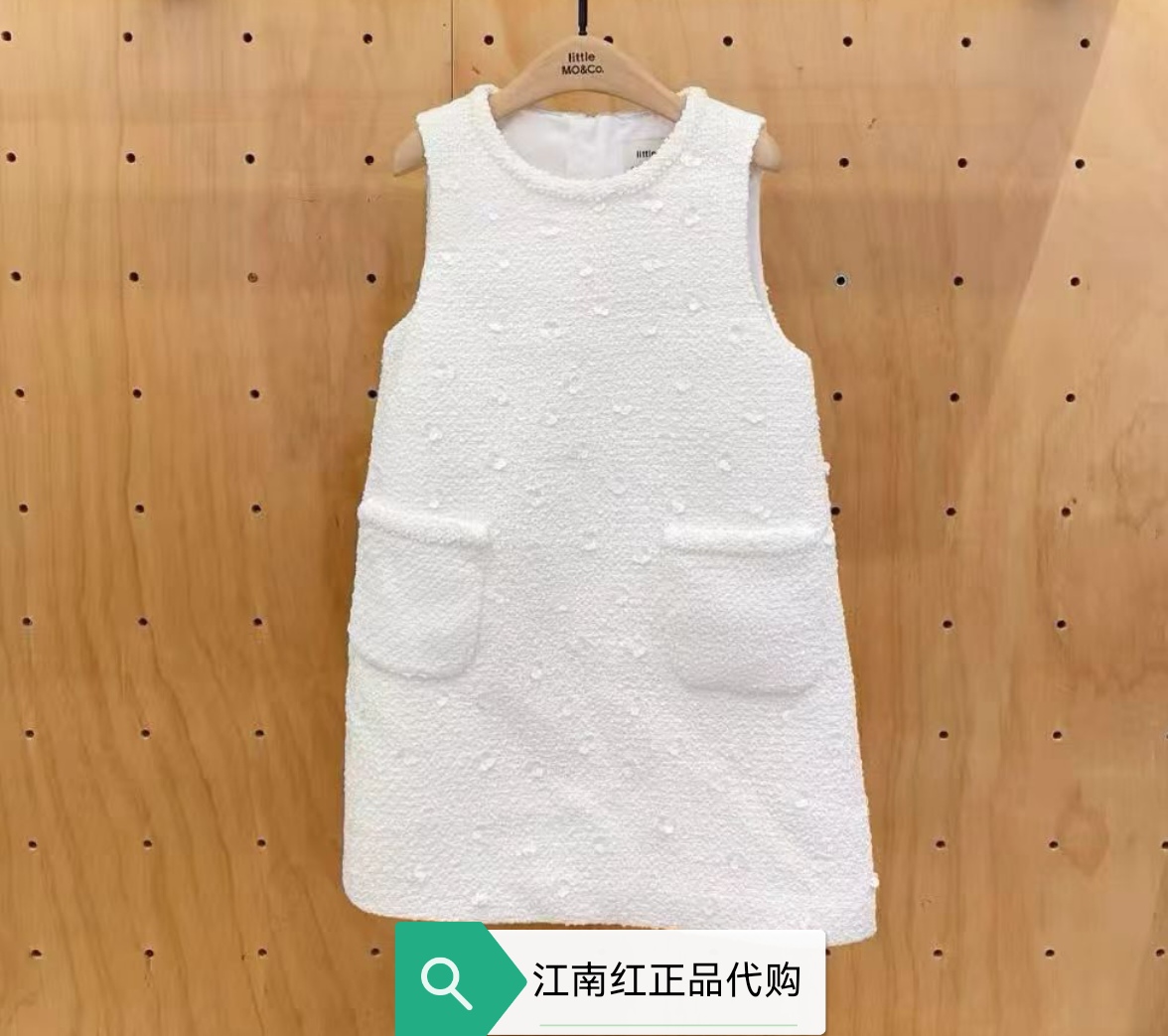 little moco专柜正品25冬季女童小香风无袖连衣背心裙KBE4DRS001