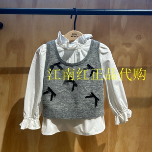 little moco正品26春款女童毛衣背心衬衫两件套KBF1TOP011