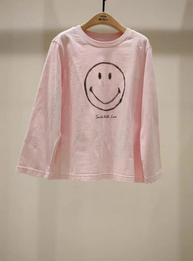 littlemoco专柜正品26春款男女童笑脸长袖T恤打底衫KBF1TEE032