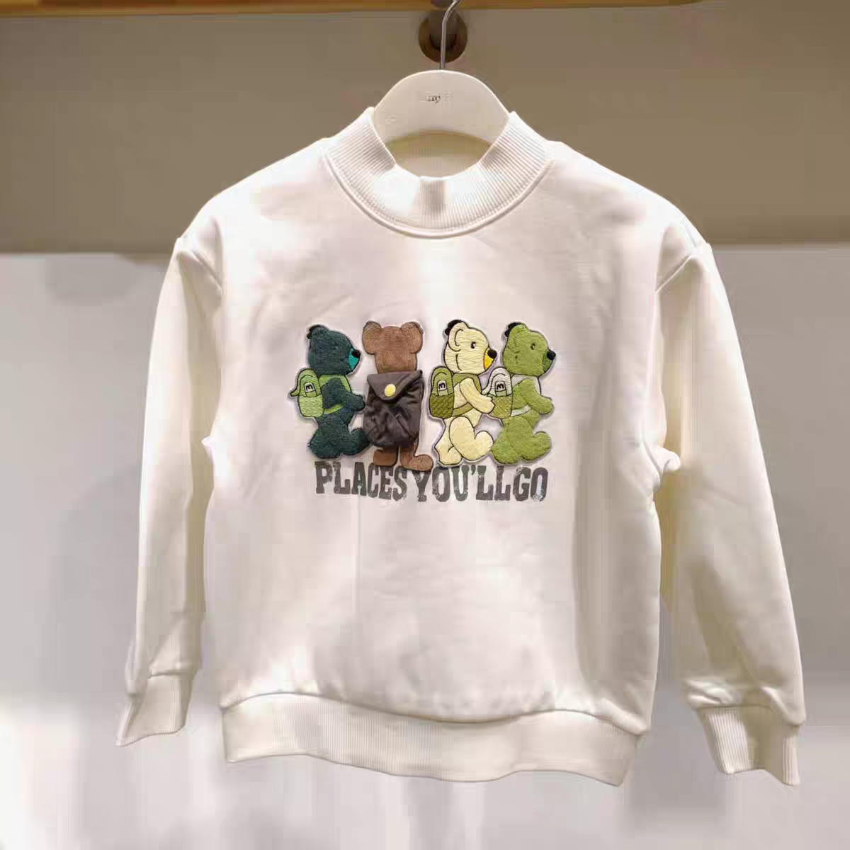 F1CRF4447太平鸟童装mini peace 2025冬新款男童小熊卡通加绒卫衣