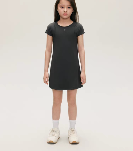 little moco专柜正品25秋款女童运动修身弹力连衣裙子 KBE3DRS019