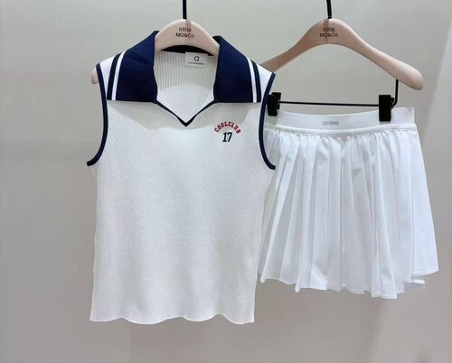 littlemoco专柜正品2026夏装新品撞色翻领女童背心上衣KBF2SWT008